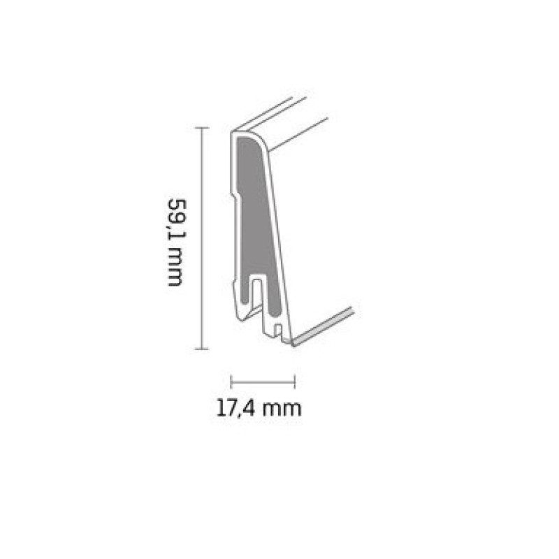 Citi - Dollken līste Modern 60 Clip balta 2.5m